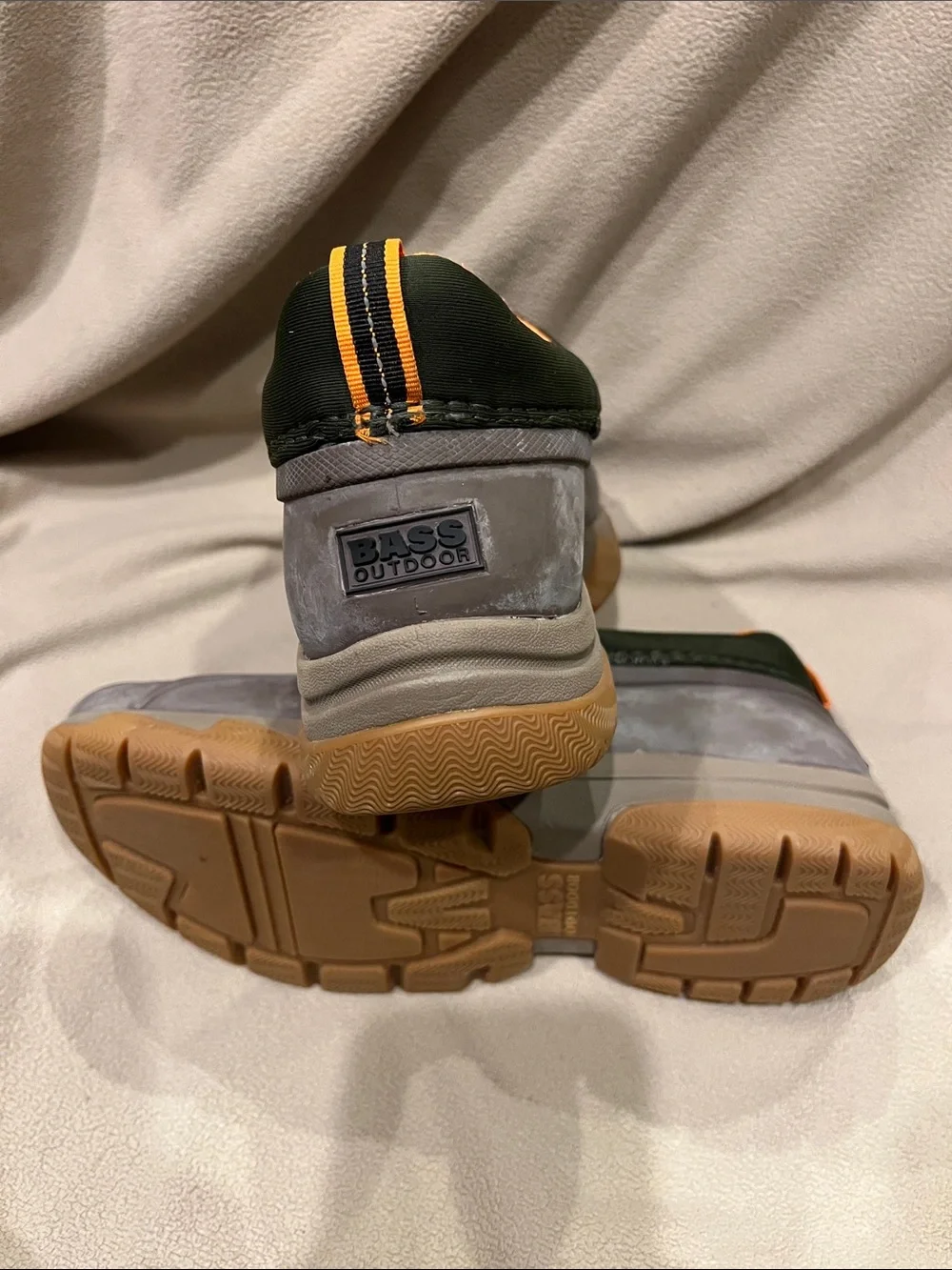 Men’s Olive Green and Orange Waterproof Slip-On Shoes